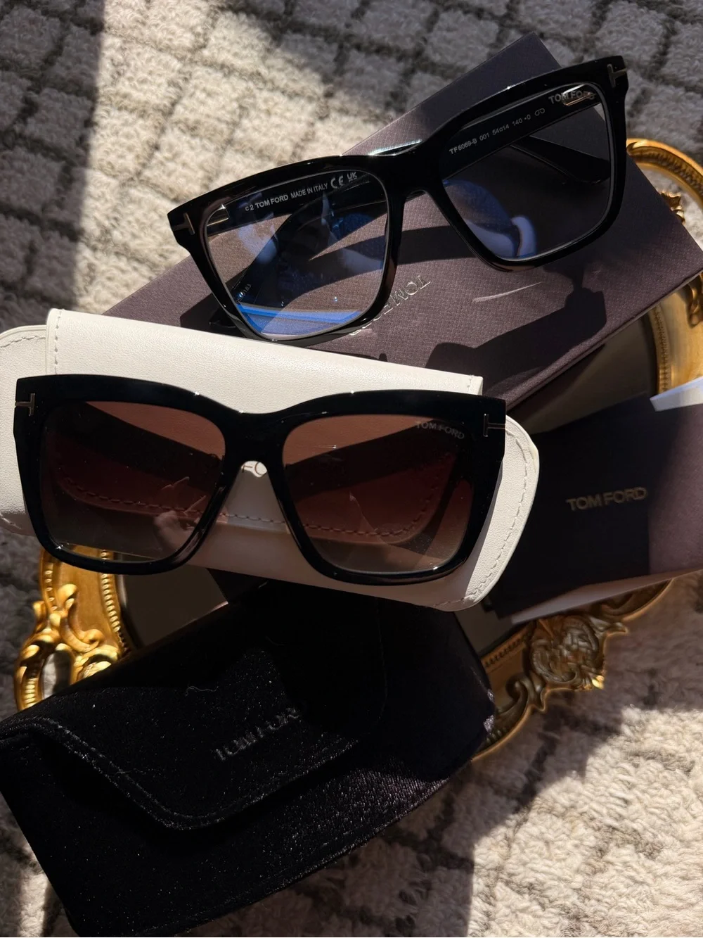 TOM FORD TF6069-B SQUARE BLUE LIGHT GLASSES WITH CLIP ON SUNGLASSES